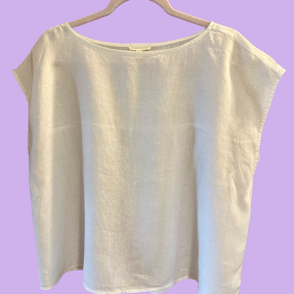 Eileen Fisher White Linen Women's Top